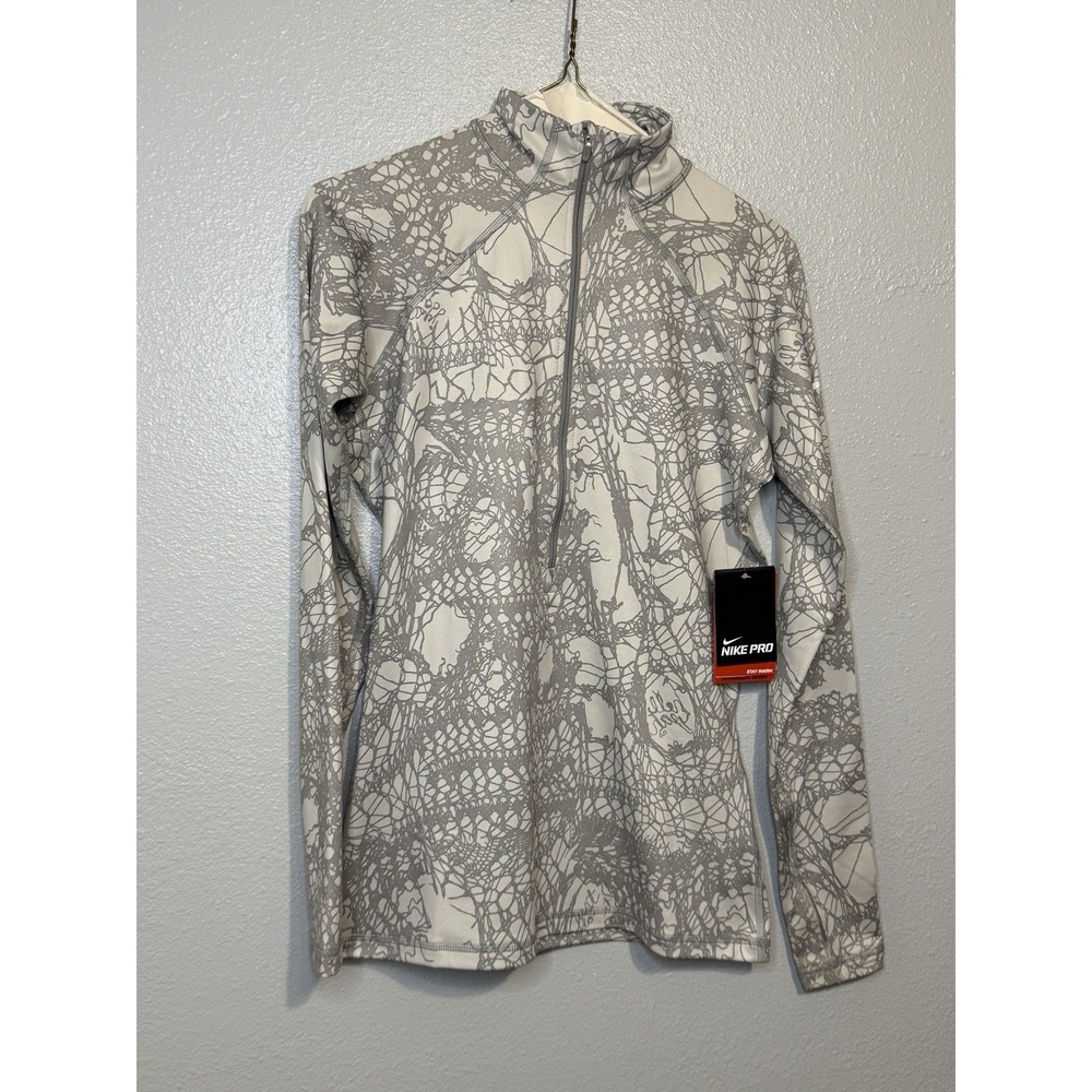 Nike Pro Pullover Womens Medium 1/2 Zip Just Do It Active Run Ladies‎ Athleisure